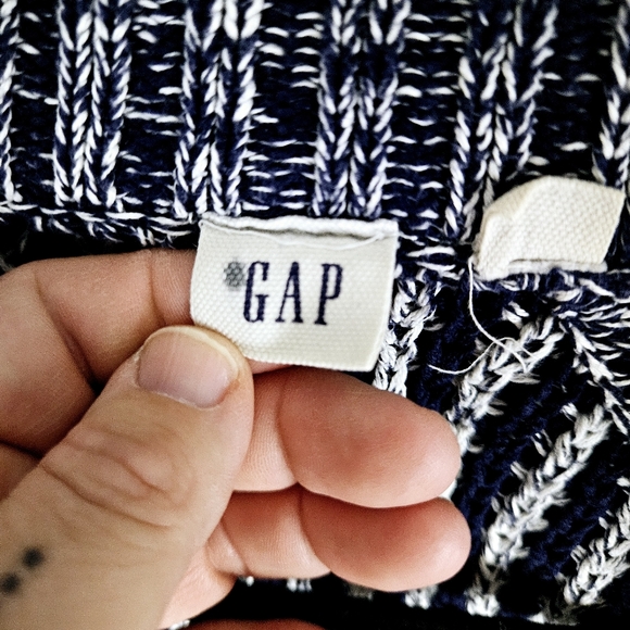 GAP | collar toggle close navy heavy knit long cardigan - Picture 8 of 11